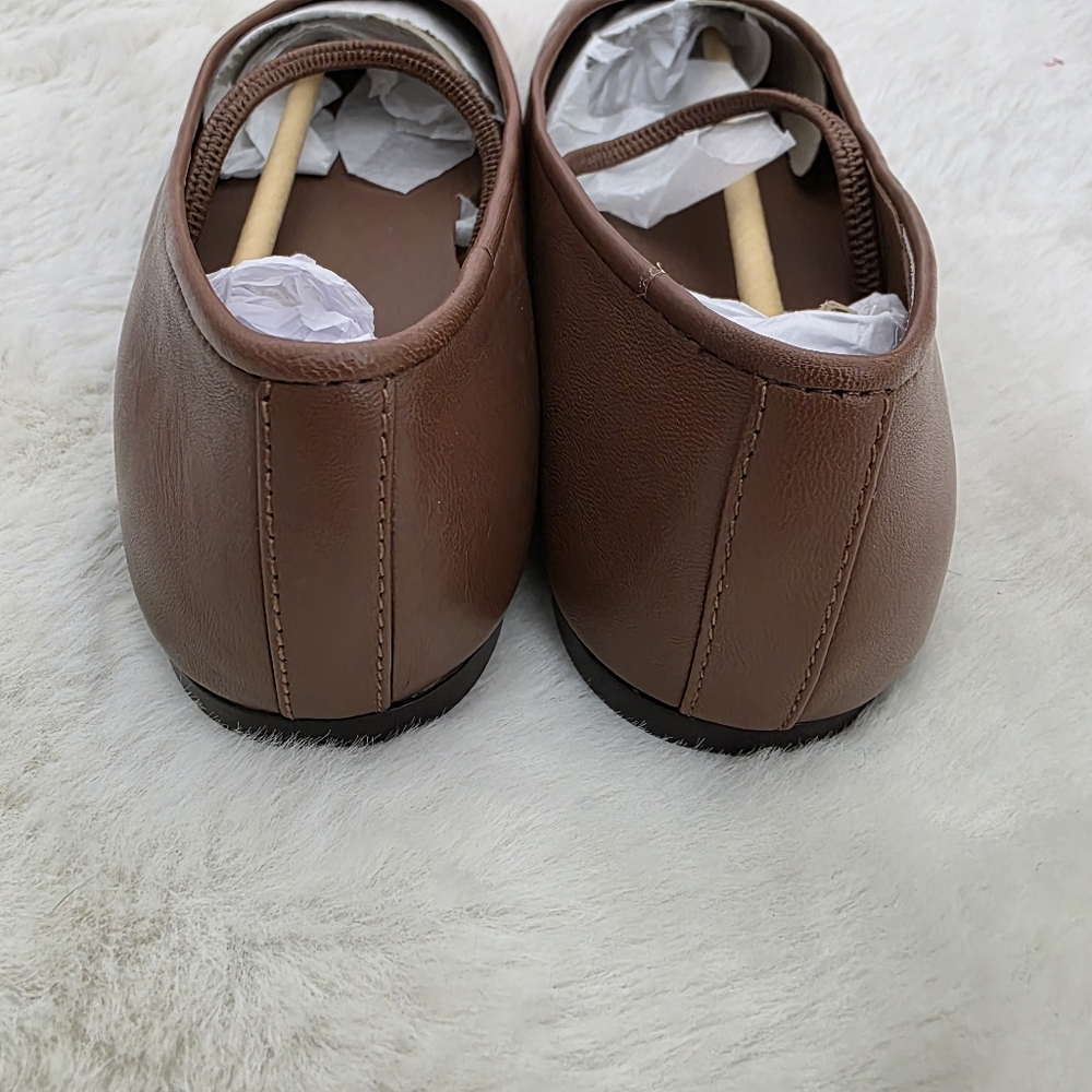 NEW Everlane The Day Mary Jane Rum Brown Leather Slip-On Ballet Flats 8 - Picture 9 of 14